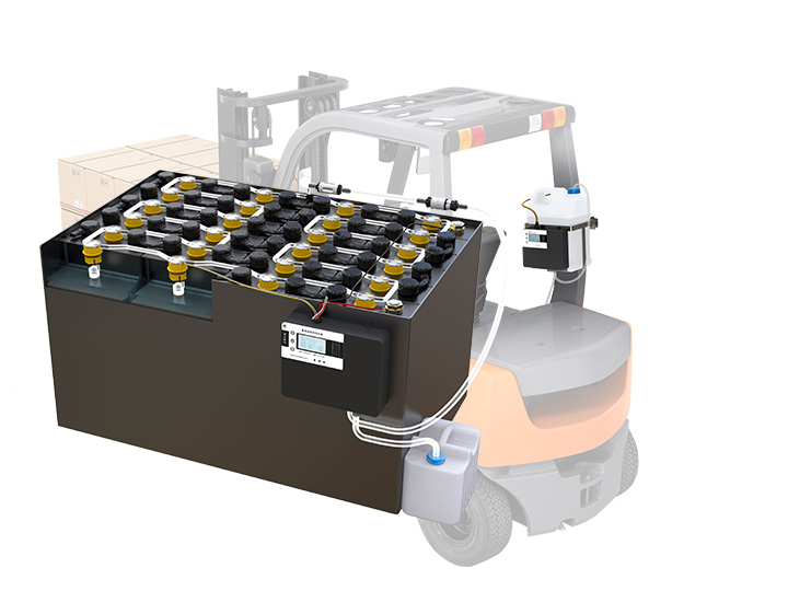 電動叉車蓄電池補水系統使用方法